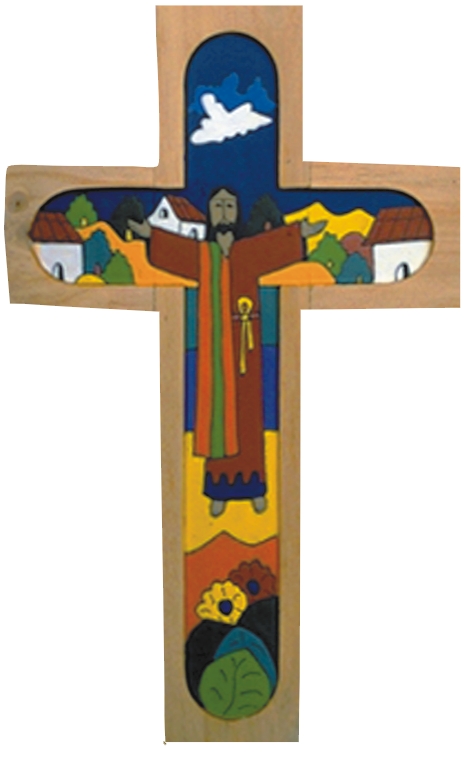 New Creation Cross Crucifix made from wood.Wooden Crucifix 25cms Latin American Cross